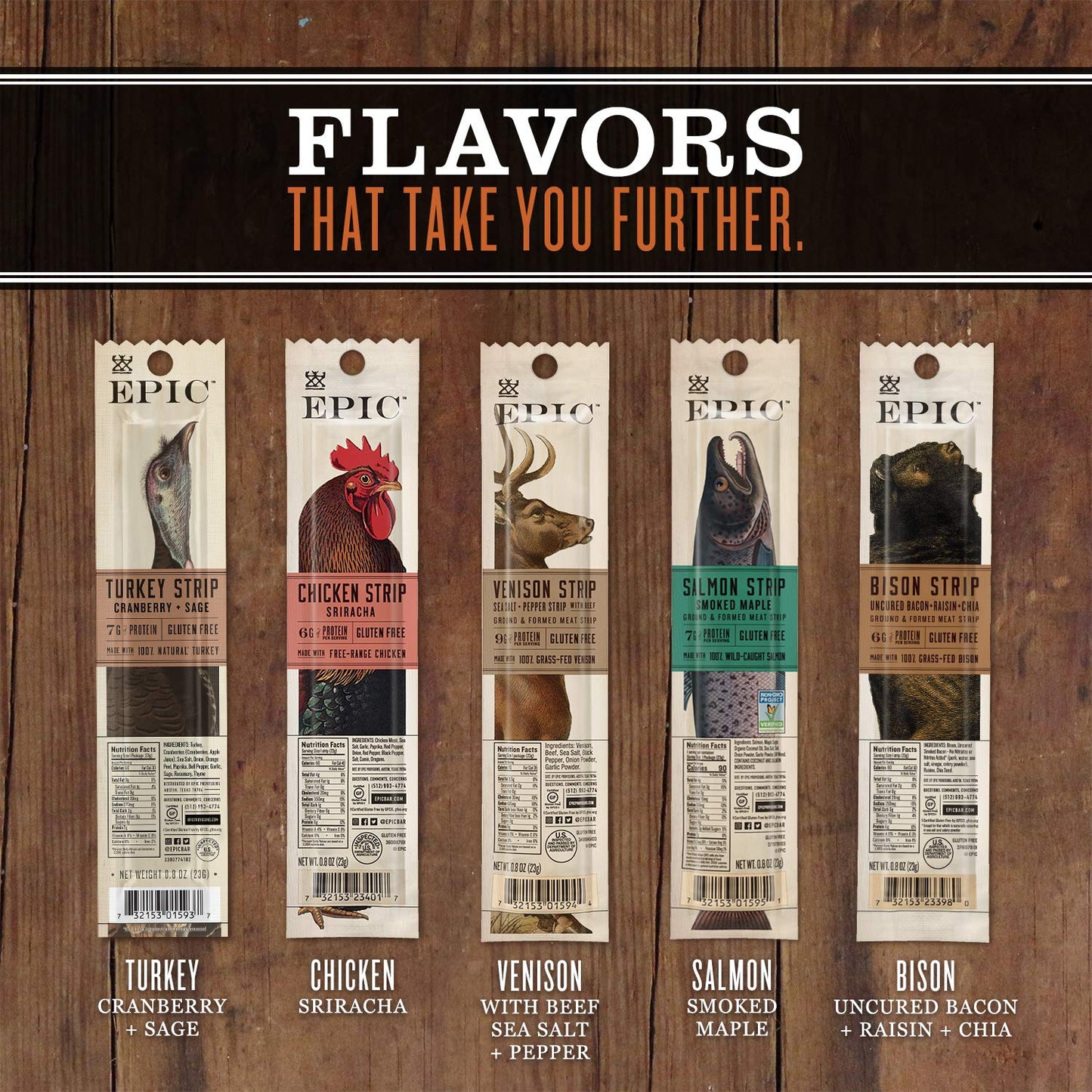 Epic Wagyu Beef Snack Strips, Grass-Fed, Paleo Friendly, 0.8 oz, Pack of 10