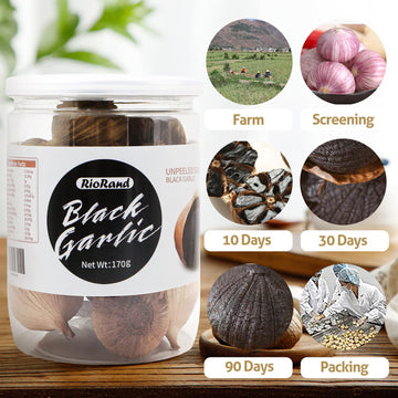 Black Garlic 170g Whole Black Garlic Aged for Full 90 Days Black Garlic Jar 0.37 Pounds