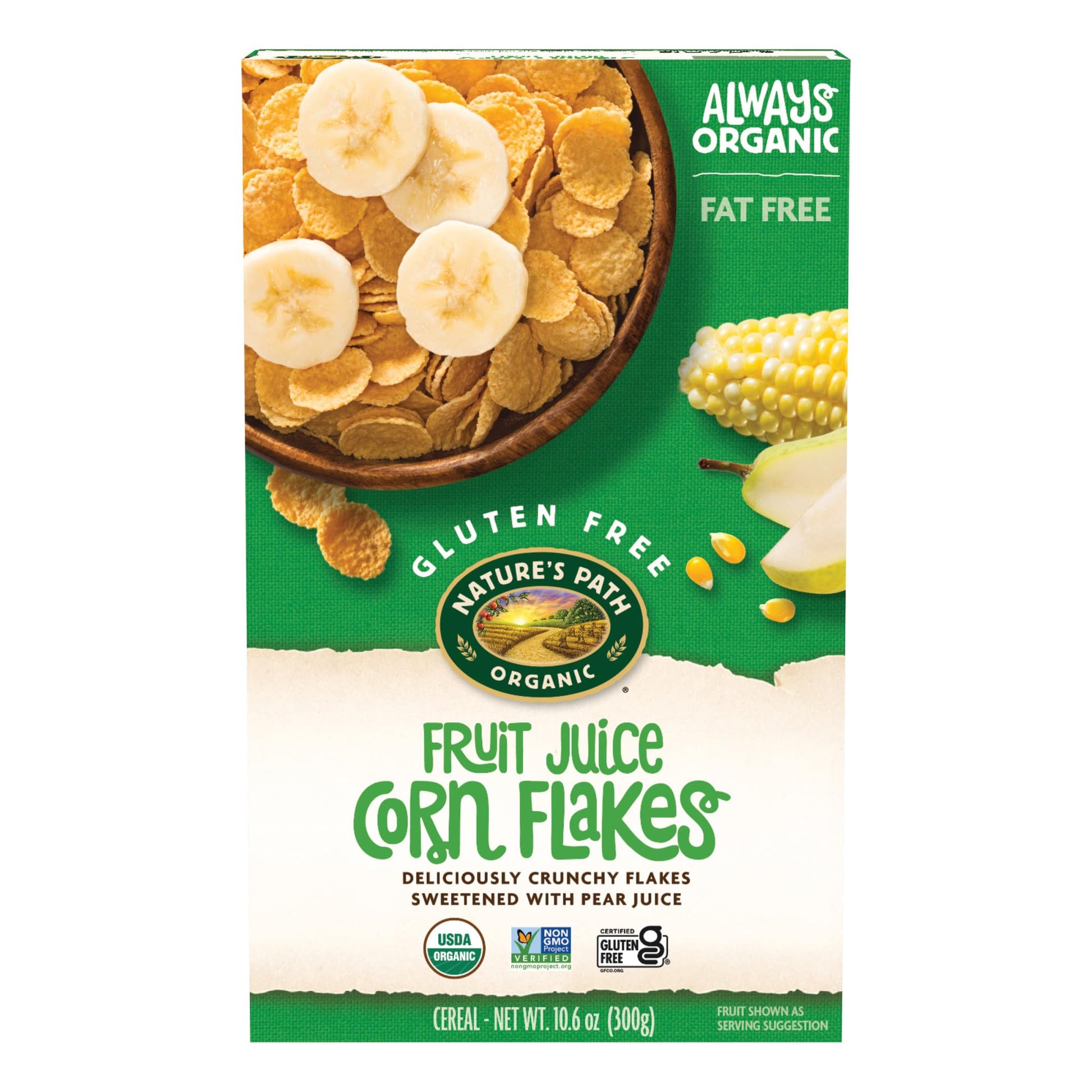 Nature's Path Organic Fruit Juice Sweetened Corn Flakes Cereal, 10.6 oz (Pack of 1), Gluten Free