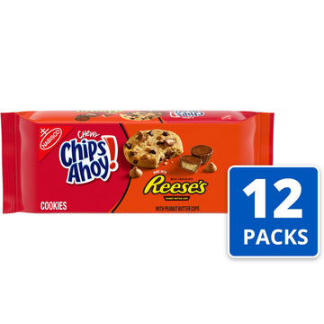 CHIPS AHOY! Chewy Chocolate Chip Cookies with Reese s Peanut Butter Cups, 12 - 9.5 Ounce Packs (Pack of 12)