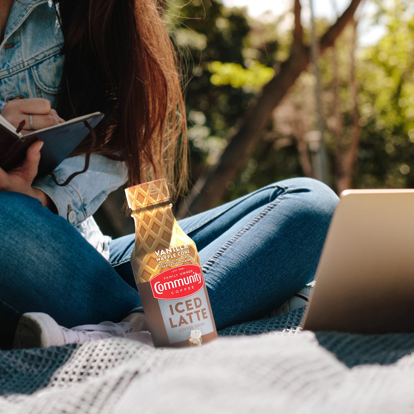 Community Coffee Vanilla Waffle Cone Iced Latte Ready To Drink, 13.7 Ounce Bottle (Pack Of 12)