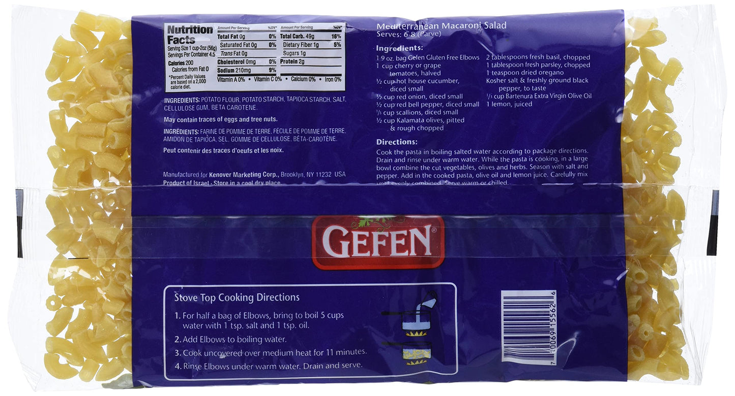 Gefen Passover Elbow Noodles, Gluten Free, 9 Oz