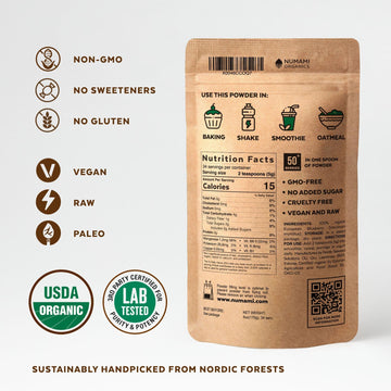 Numami Wild Blueberry Powder Organic, For Smoothies, Baking And Flavoring, Rich In Antioxydants And Vitamin C, Organic Blueberri