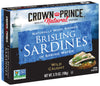 Crown Prince Brisling Sardines in Spring Water, 3.75 oz Cans, Pack of 12