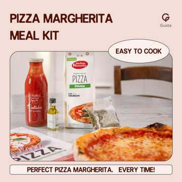 GUSTA Pizza Meal Kit - Gourmet Italian Food - Serves 5 - Authentic 00 Italian Flour - 5 Piece Set
