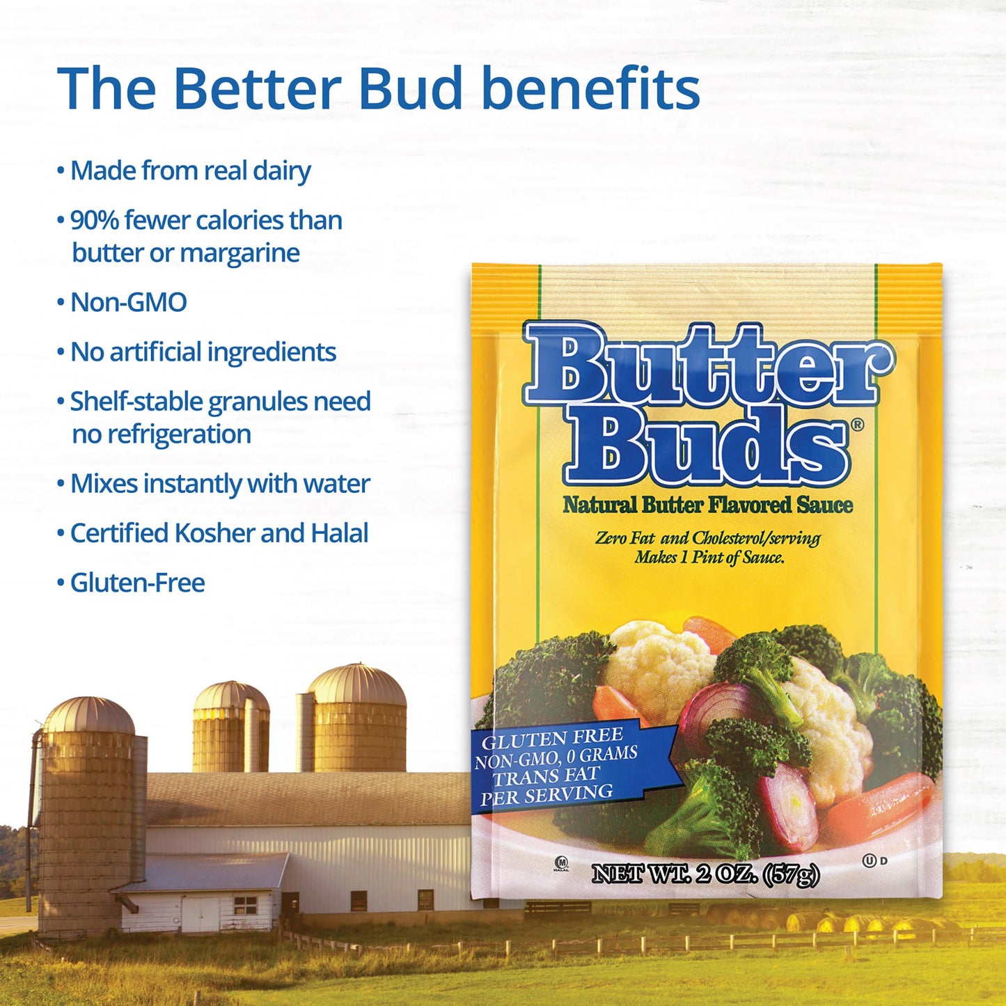 BUTTER BUDS Butter Sauce Mix, Non-GMO, Gluten-Free, 2 Oz (5-Pack), Model GE-YL8A-LVYQ