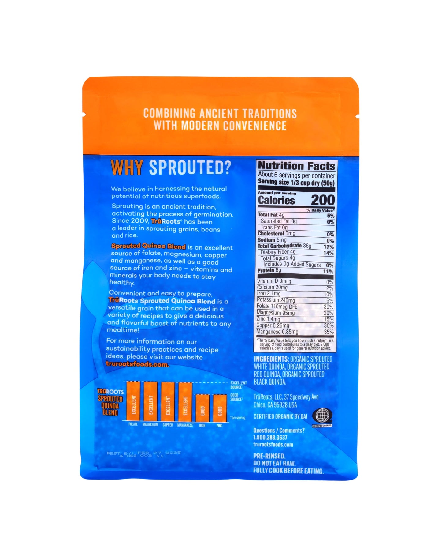 TruRoots Organic Sprouted Quinoa Blend, 11oz (Pack of 1)