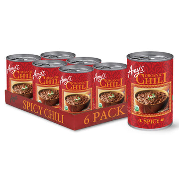 Amy'S, Chili, Gluten Free, Vegetarian, Organic, Spicy, Jalapeño Pepper, 14.7 Oz, Pack Of 6