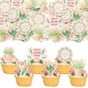 Ephlyn 54Pcs Edible Happy Mother's Day Cupcake Toppers Best Mom Ever Cake Drink Topper Picks Flowers Cake Decoration for Mom's B