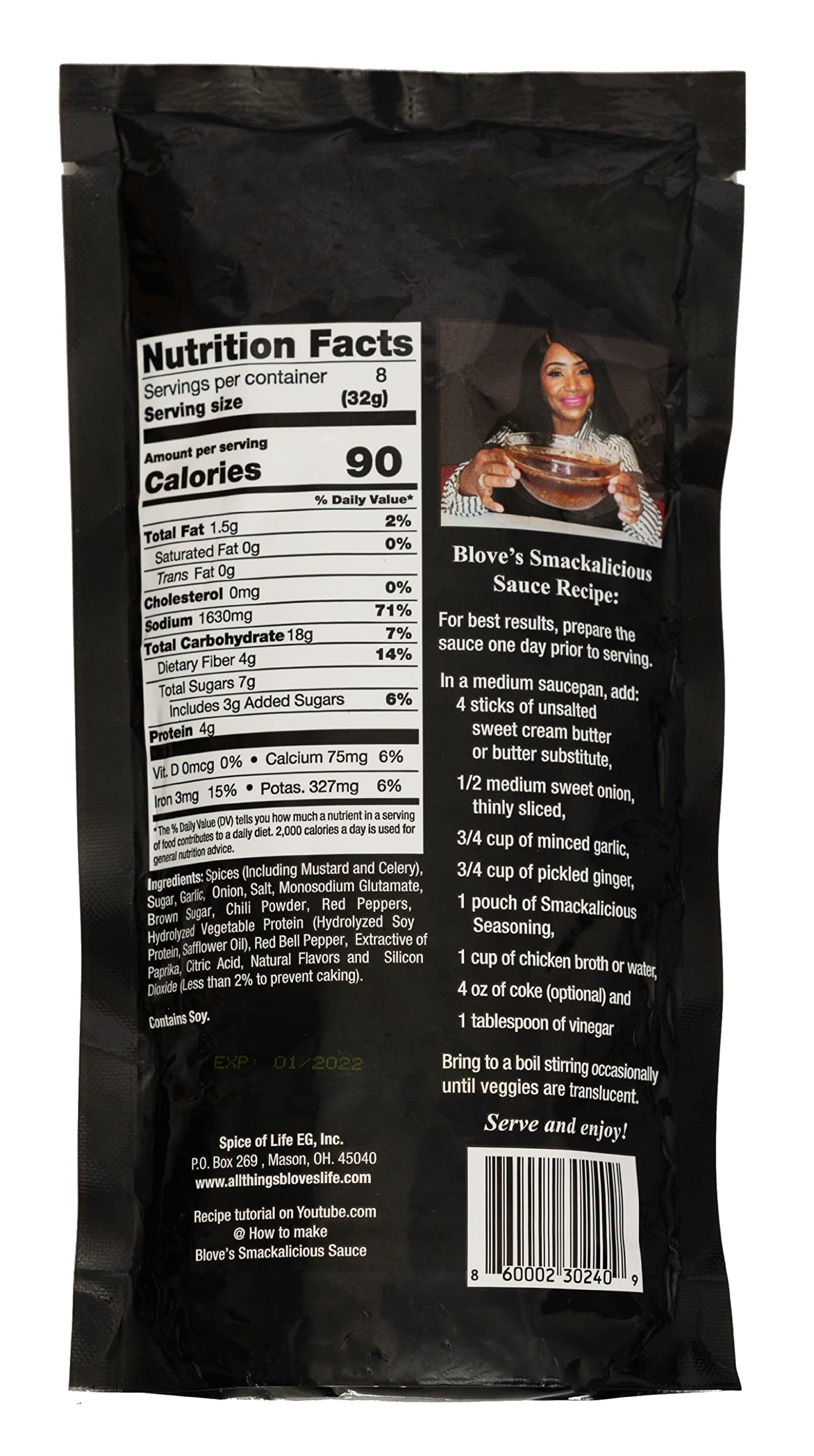 Blove'S Smackalicious Sauce Seasoning Mix (Spicy), Spicy Seasoning Mix For Bloves Smacklicious Sauce W/Cajun, Mild & Garlic Butter Seasoning, All Purpose Seasoning - Vegan Friendly Sauce (9.04 Ounce)