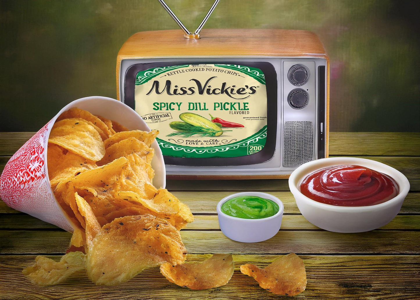 Miss Vickie's Spicy Dill Pickle Potato Chips, 1.375 oz Bags, Pack of 12 - Crunchy Snack by Shoppyway