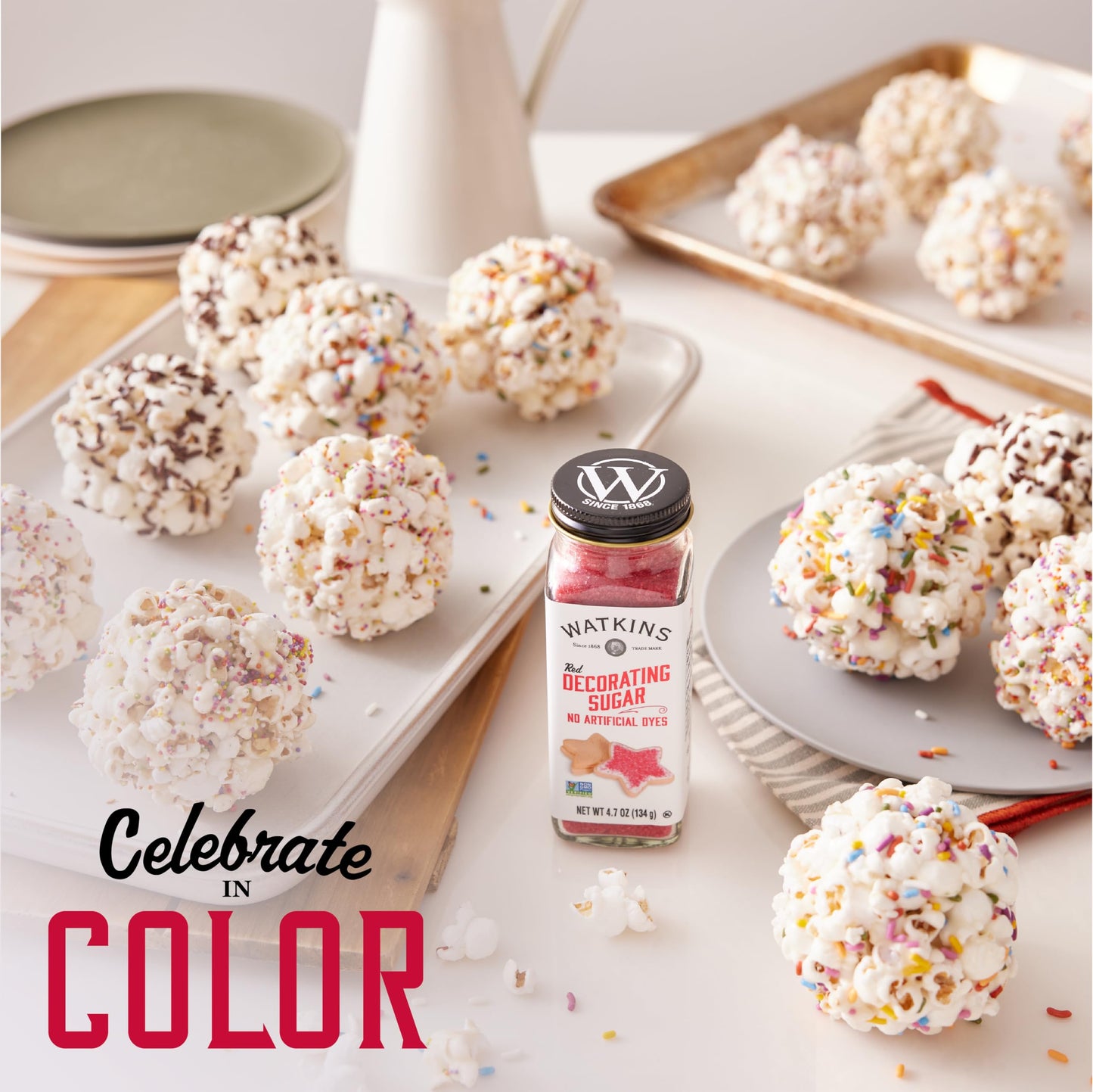 Watkins Red Decorating Sugar Non-gMO Kosher 4.7 Ounce Jar 1-Pack