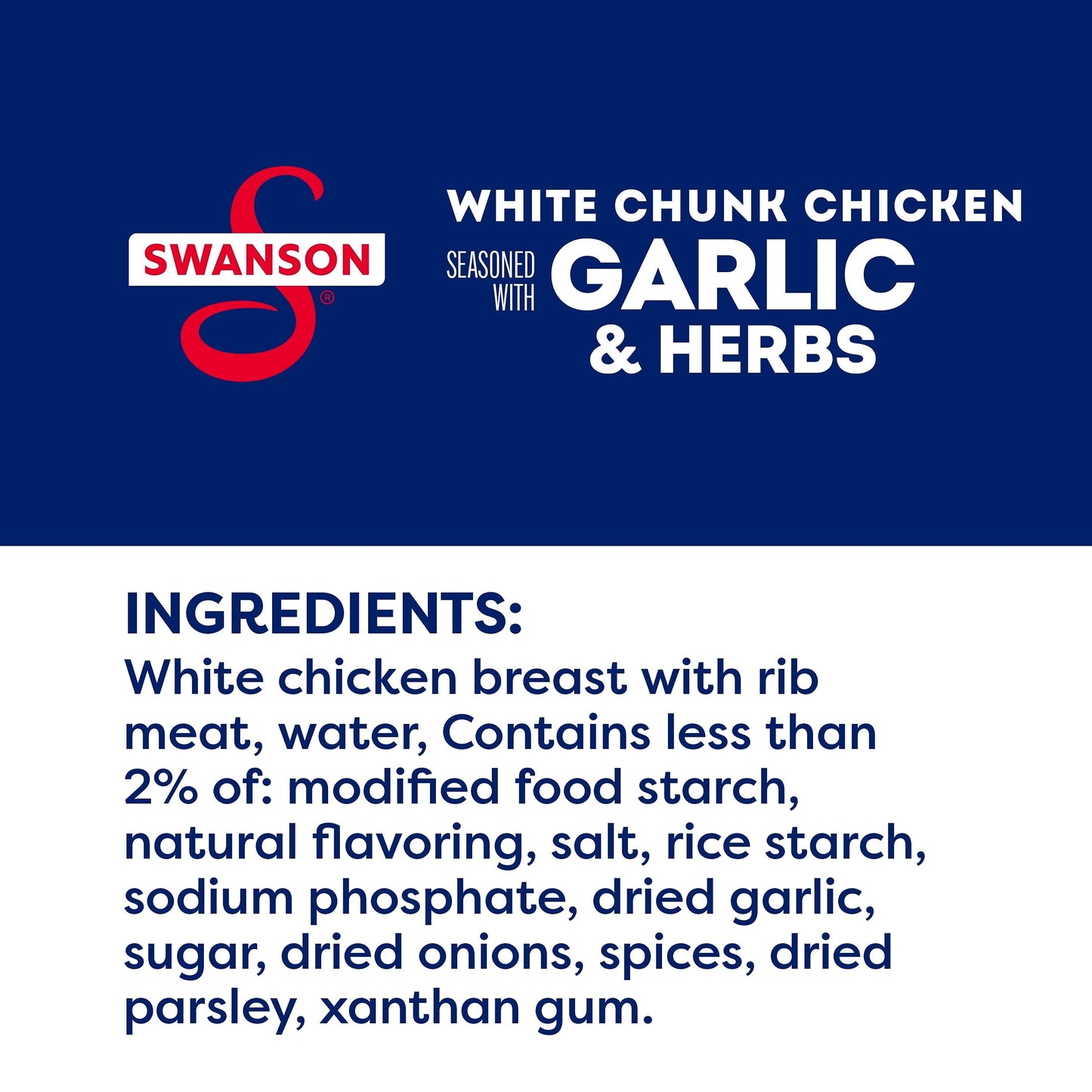 SWANSON S Garlic and Herbs Fully Cooked Chicken Pouch, 2.6 Oz, Ready to Eat, Simple On-the-Go Meals