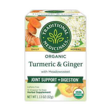 Traditional Medicinals Organic Turmeric w/ Meadowsweet & Ginger Herbal. Tea, 16 Tea Bags