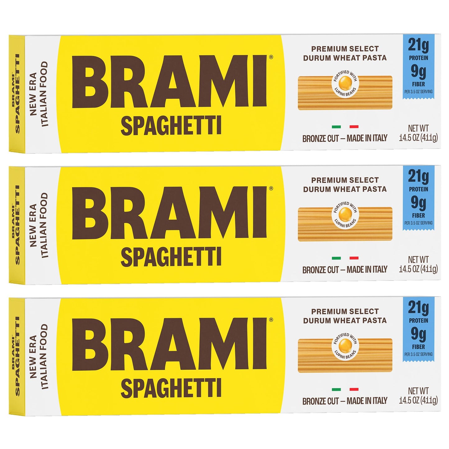 Brami Spaghetti Pasta | Low Carb | High Fiber | High Protein | Non-GMO | Keto | Made in Italy | Dry Pasta | Semolina Pasta | For