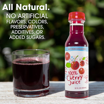 Cherry Bay Orchards Montmorency Tart Cherry Juice - 100% Natural, No Added Sugar - 12oz Bottles (Pack of 9) - Gluten-Free, Vegan