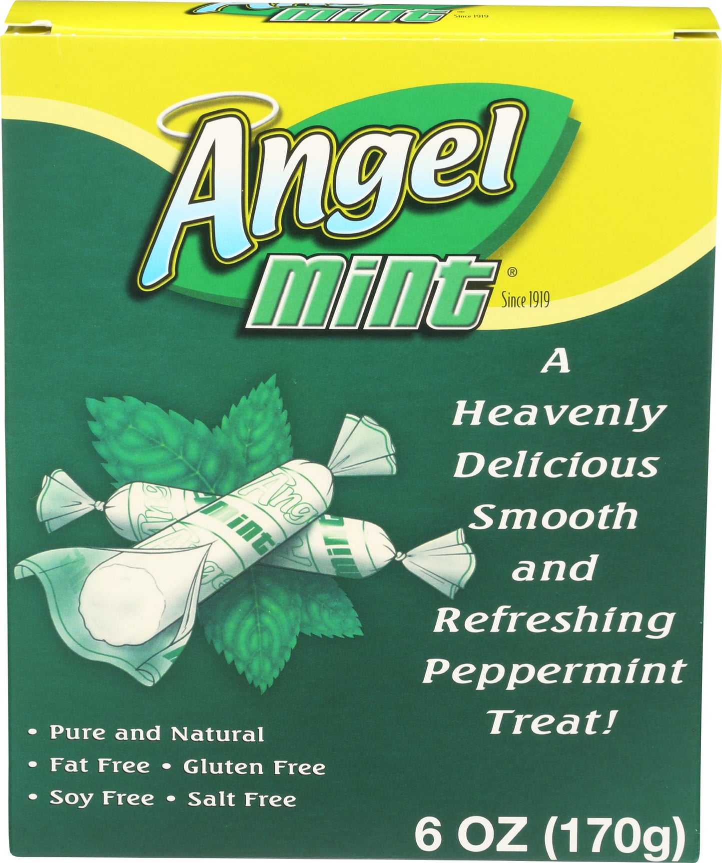 Original Angel Mint Peppermint Candy - Individually Wrapped Old-Fashioned Treats In Bulk, 6 Oz Box - Perfect After-Dinner Mints