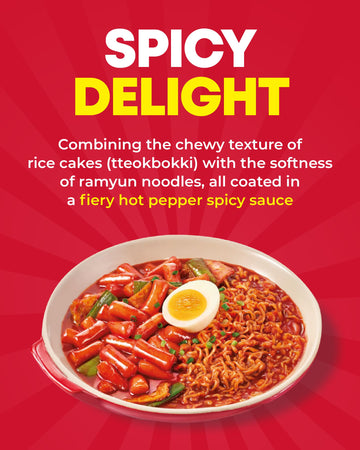 Nongshim Taekyung Rapokki (Hot, 14Oz) - Authentic Korean Street Food, Ramen Noodles With Rice Cakes. Quick & Easy To Prepare, Re
