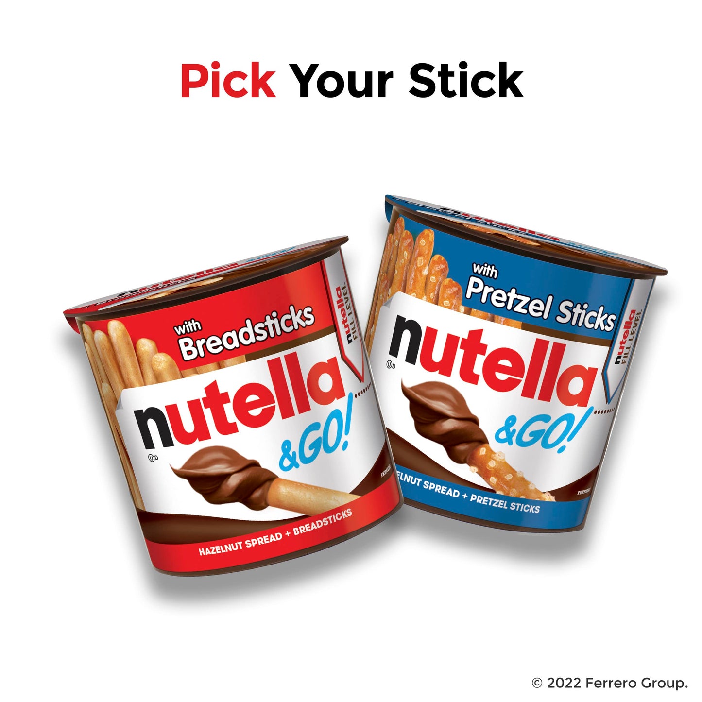 Nutella & GO! Hazelnut Cocoa Spread with Breadsticks, 1.8 oz Each, Bulk 24 Pack, Brown