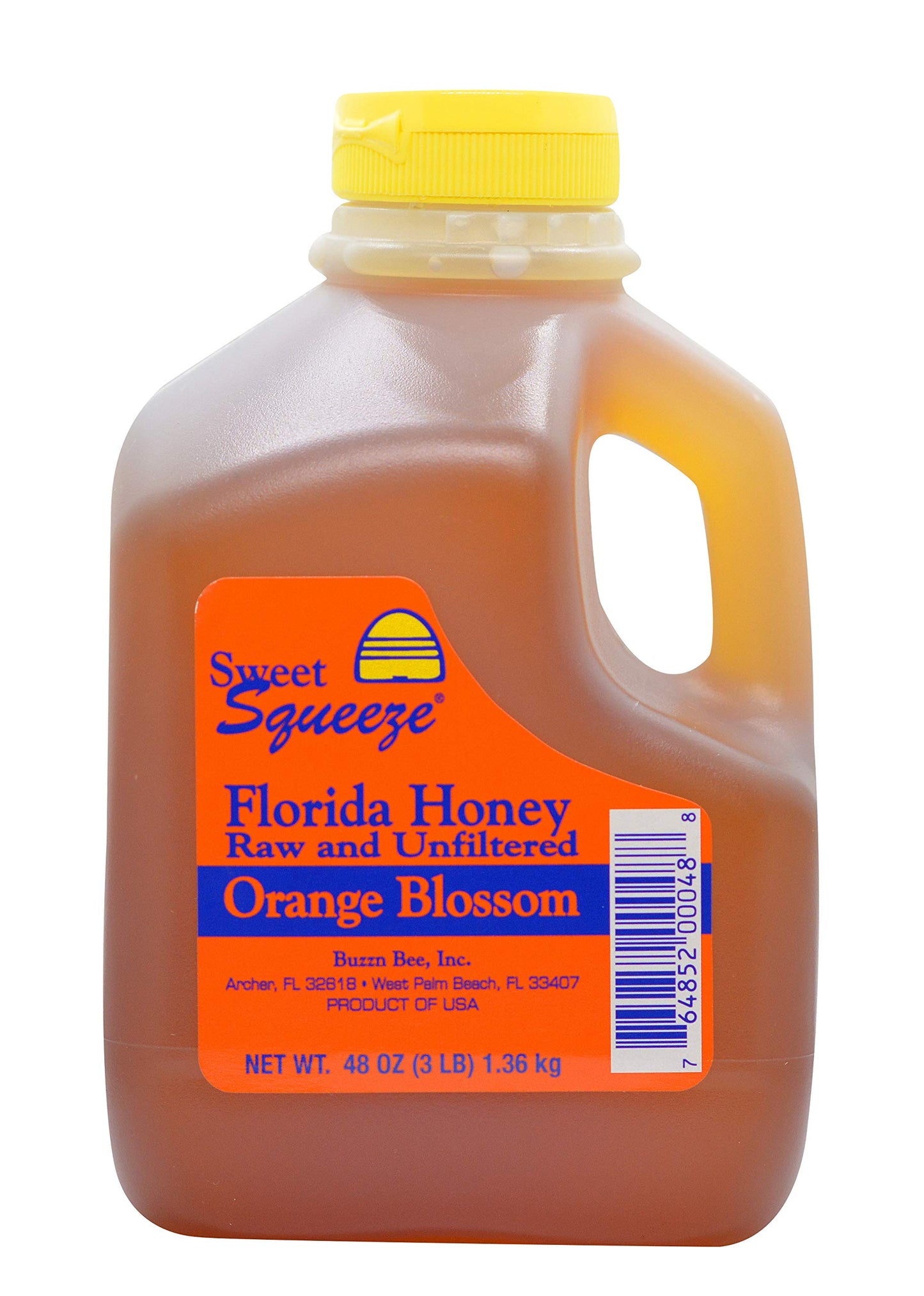 Buzzn Bee Raw Florida Honey - Unpasteurized And Unfiltered (Orange Blossom, 3 Pound)