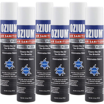 Ozium Air Sanitizer 3.5 Oz Spray, Carbon Black (6)