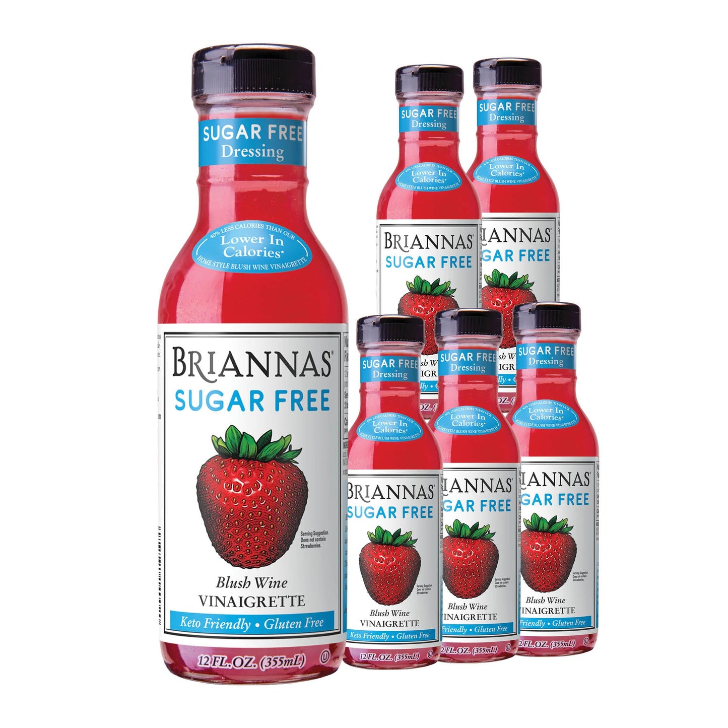 Del Sol Foods - BriannaS - Sugar-Free Blush Beverage-Inspired Vinaigrette - 12 Fl Oz - 6 Pac