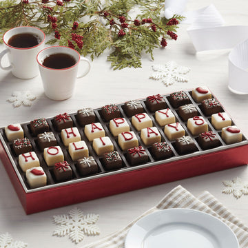 The Swiss Colony Happy Holidays Petits Fours Cakes - Gourmet Cake Assortment with Chocolate, Layer Cakes, and Jam - Christmas De