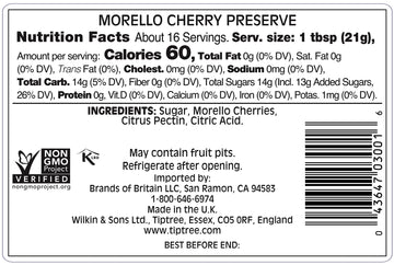 Tiptree Morello Cherry Preserve, 12 Ounce Jar