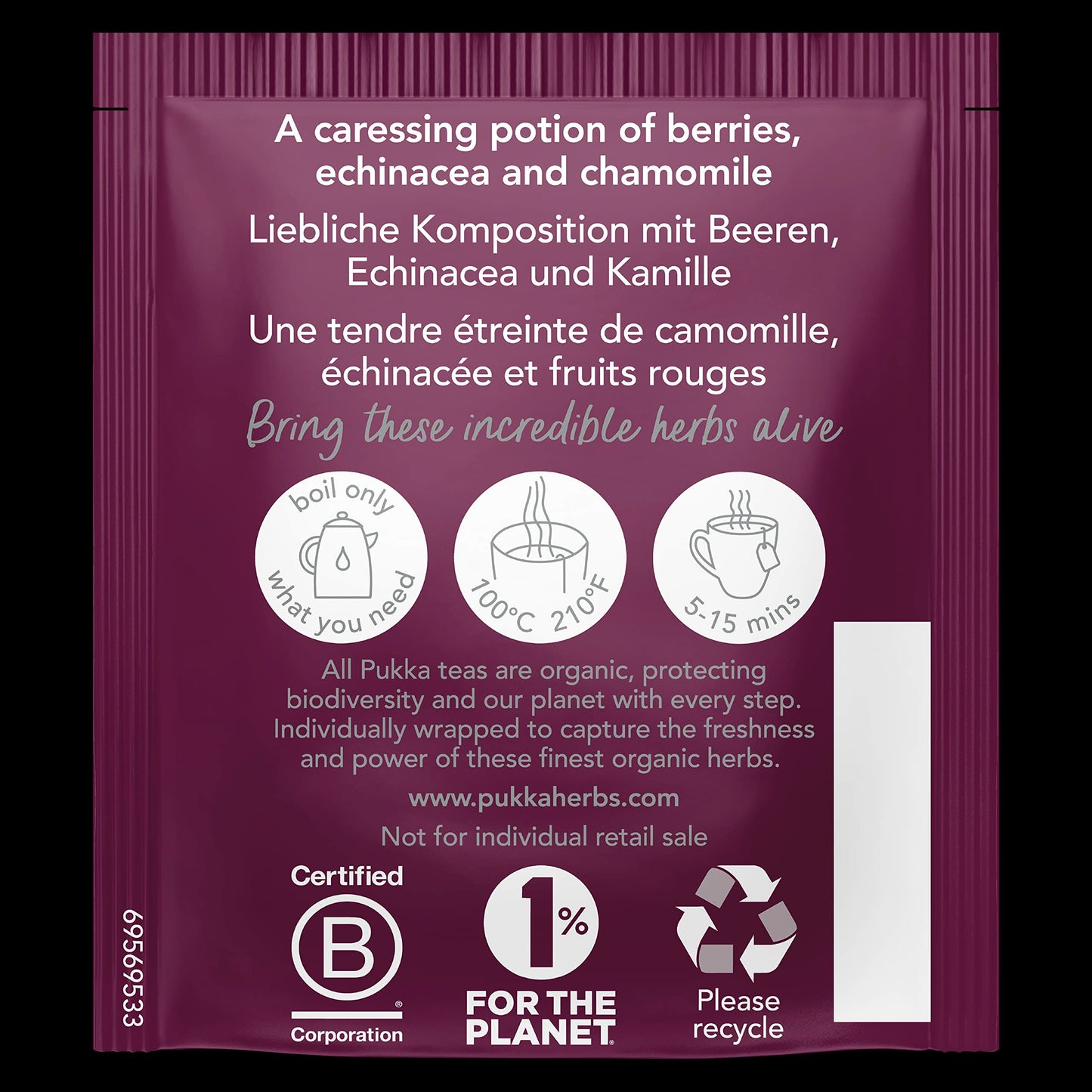 Pukka Organic Night Time Berry Herbal Tea, Caffeine Free, 20 Tea Bags, Model 69632954