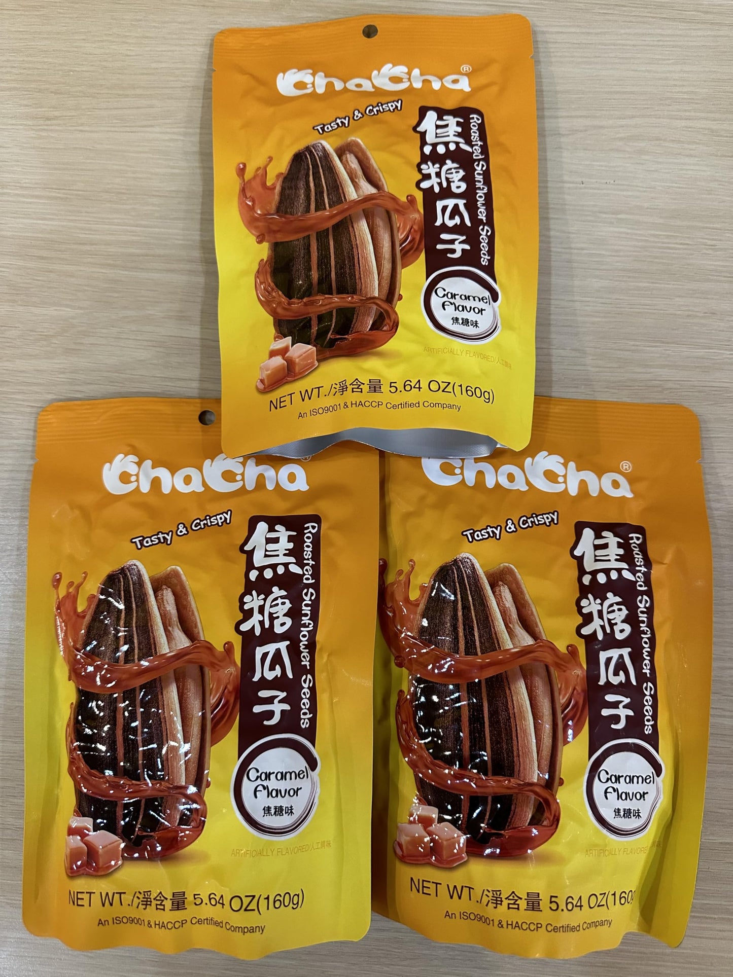 ChaCha Roasted Sunflower Seeds (3 bags) (1, Caramel flavor)