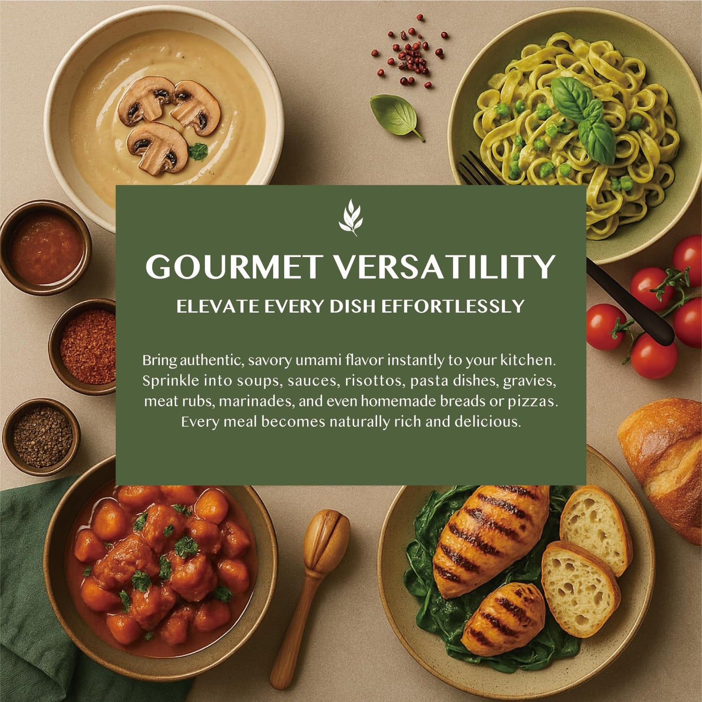 HUICHAO Premium Porcini Mushroom Powder, 98% Porcini, Vegan, Gluten-Free, 150g