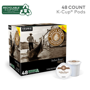 Barista Prima Coffeehouse Italian Roast, Keurig Single Serve K-Cup Pods, Dark Roast Coffee, 48 Count
