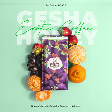Gesha Honey, Medium Roast Cielito Paradise Coffee Whole Bean Garzon Huila Colombia Single Origin, With Exotic Notes Of Mandarin,