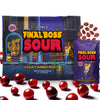 FINAL BOSS Sour Gummy Candy, Cranberry, Extremely Super Sour, 10 Bags, 1.06 oz Each, Low Calorie Snack