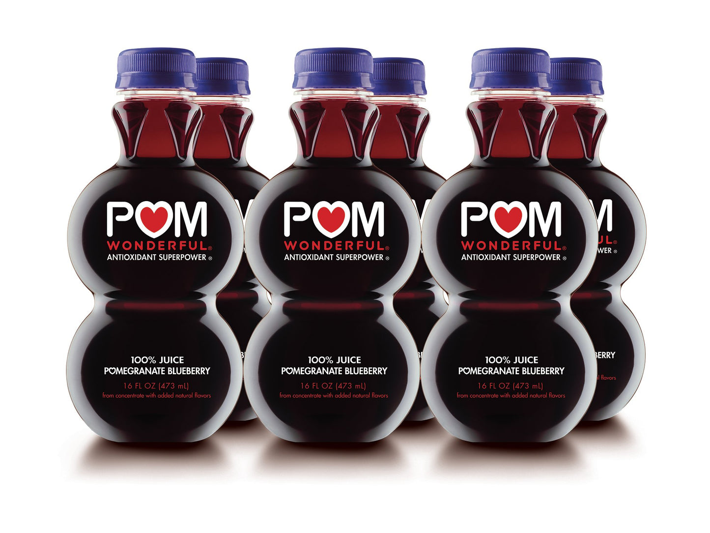 POM Wonderful Pomegranate Blueberry 100% Juice, 16 Fl Oz (Pack of 6)
