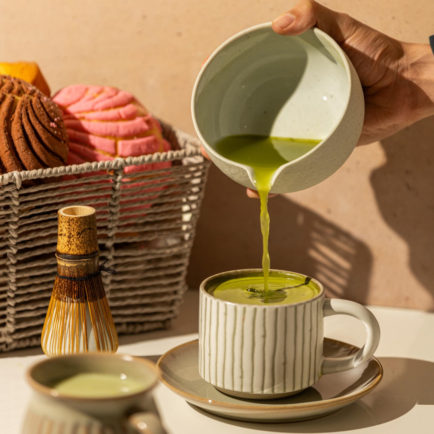 Japanese Horchata Sweet Matcha Powder - Sweetened Green Tea Powder - Barista Cafe Style Blend For Latte - 1Lb Pouch - 16Oz - 1 P