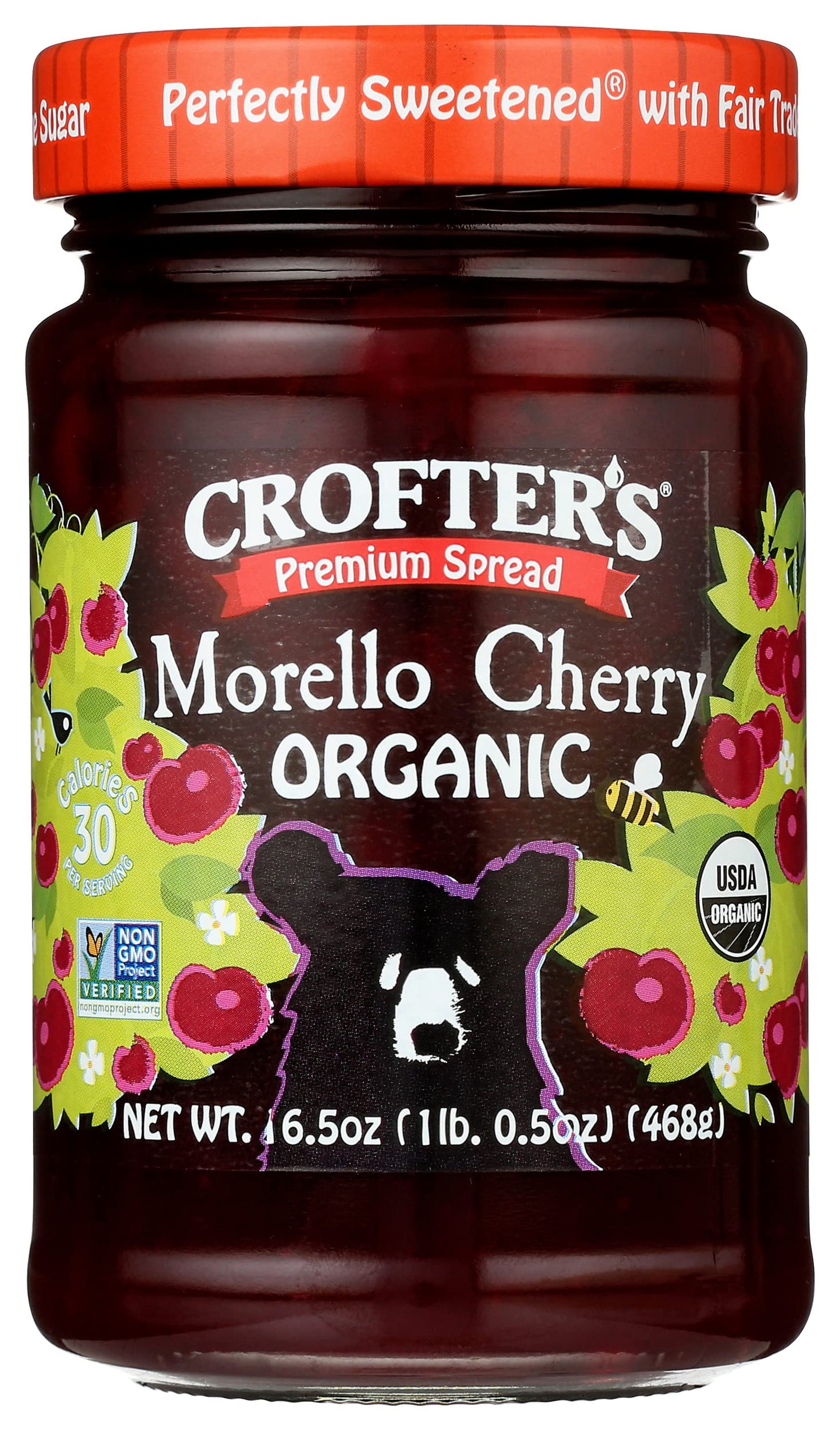 Crofters Premium Spread Morello Cherry, 16.5 Oz, Pack of 6