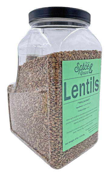 Dried Green Lentils Dasher'S Spice & Beans | Triple Washed | 8 Lbs.