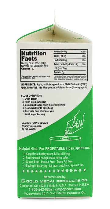 Green Apple Flossugar (1/2 gallon)