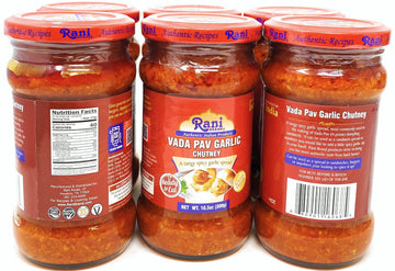 Rani Vada Pav Garlic Chutney 10.5Oz (300G) Glass Jar, Ready To Eat, Pack Of 5+1 Free ~ Vegan | Gluten Free | Non-Gmo | Indian Or