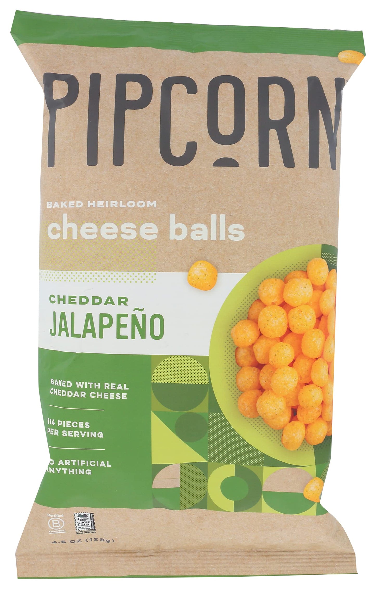 Pipcorn Cheese Balls Jalapeno 4.5 Ounce