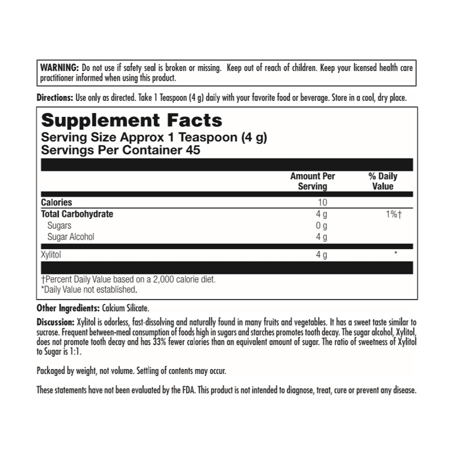 KAL Xylitol Powder, 6 Ounce