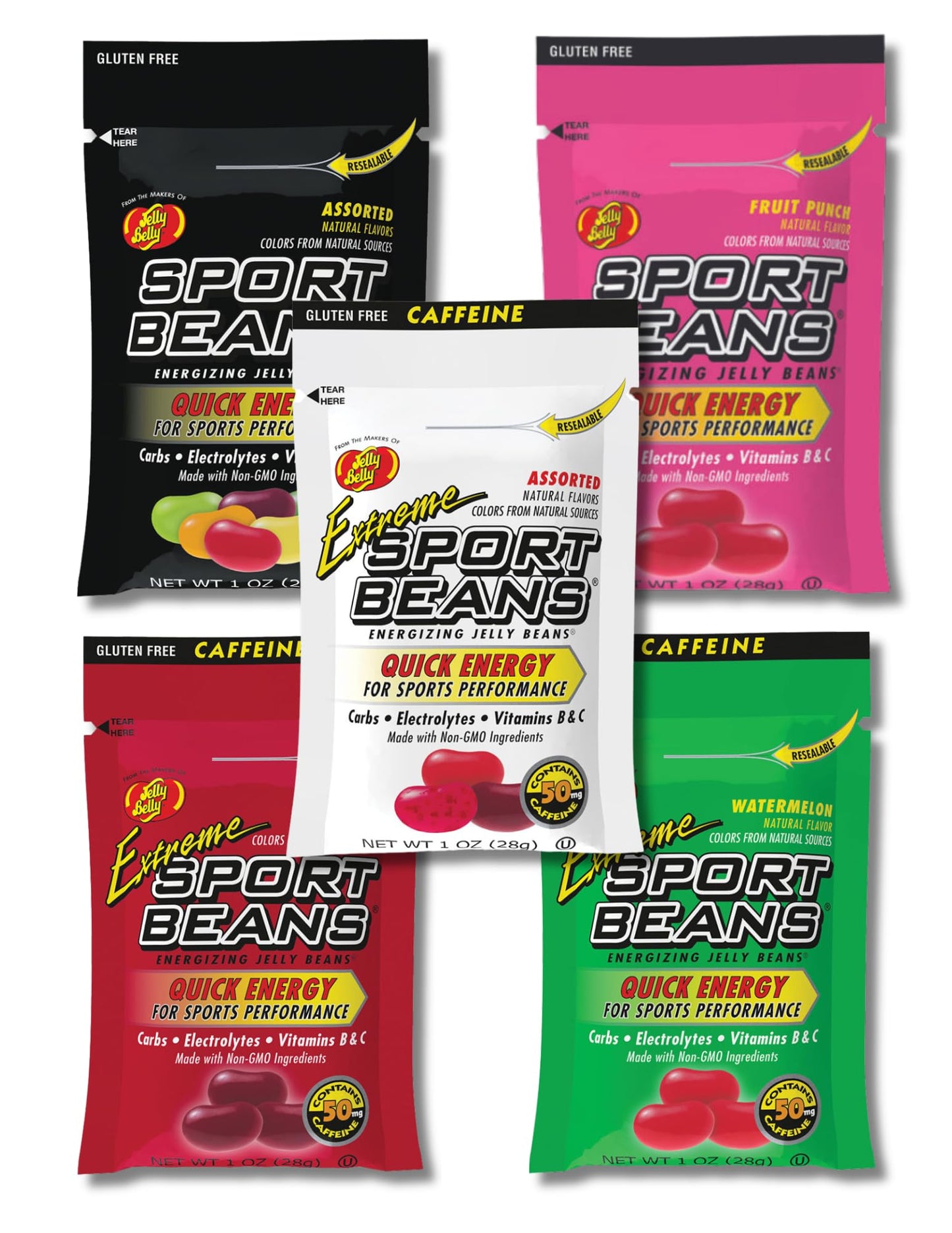 Jelly Belly Sport/Extreme Jelly Beans Gift Sampler Pack Of 5 1 Oz. Bags