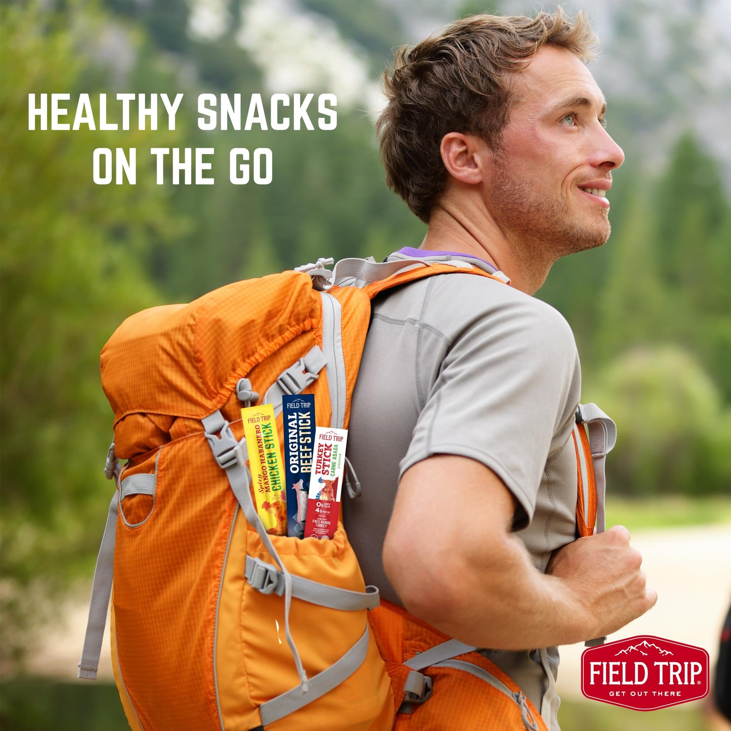 Field Trip Spicy Mango Habanero Chicken Jerky Sticks - Keto, Gluten Free, 50 Calorie Snack - 1oz, Pack of 10