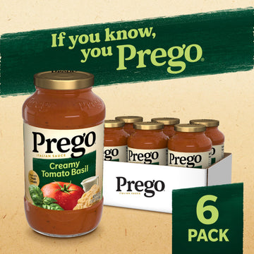 Prego Creamy Tomato Basil Pasta Sauce, 23.5 Oz Jar (Case Of 6)