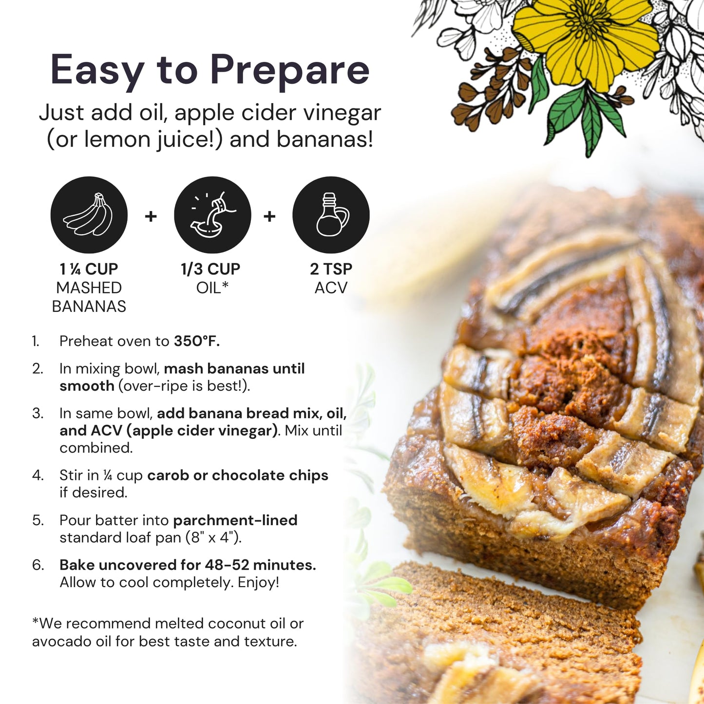 eat G.A.N.G.S.T.E.R. Vegan Banana Bread Mix, Allergy-Friendly Baking Mix, Grain-Free, No Dairy, Nuts, Gluten, Dairy, For Paleo &