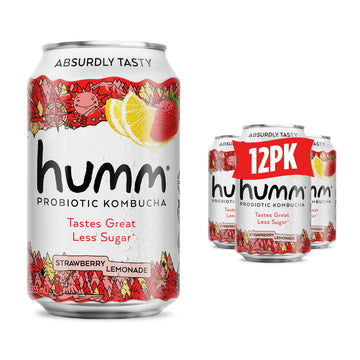 Humm Kombucha Strawberry Lemonade - Organic, Vegan & Gmo-Free (12 Pack)