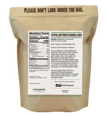 Anthony'S Organic Brown Rice Flour, 4 Pound, Gluten Free, Product Of Usa, Finely Ground