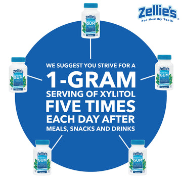 Zellie'S | 100% Xylitol Sugar Free Peppermint Chewing Gum | Peppermint Flavor (100 Count (Pack Of 1))