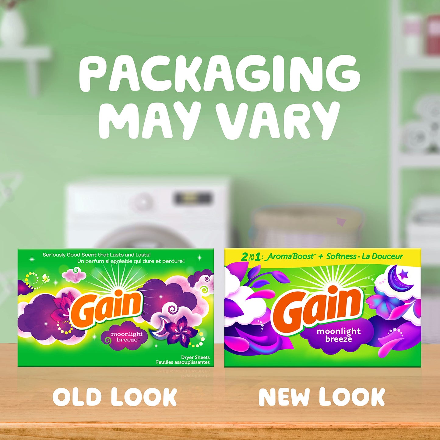 Gain Dryer Sheets Laundry Fabric Softener, Moonlight Breeze, 240 Count